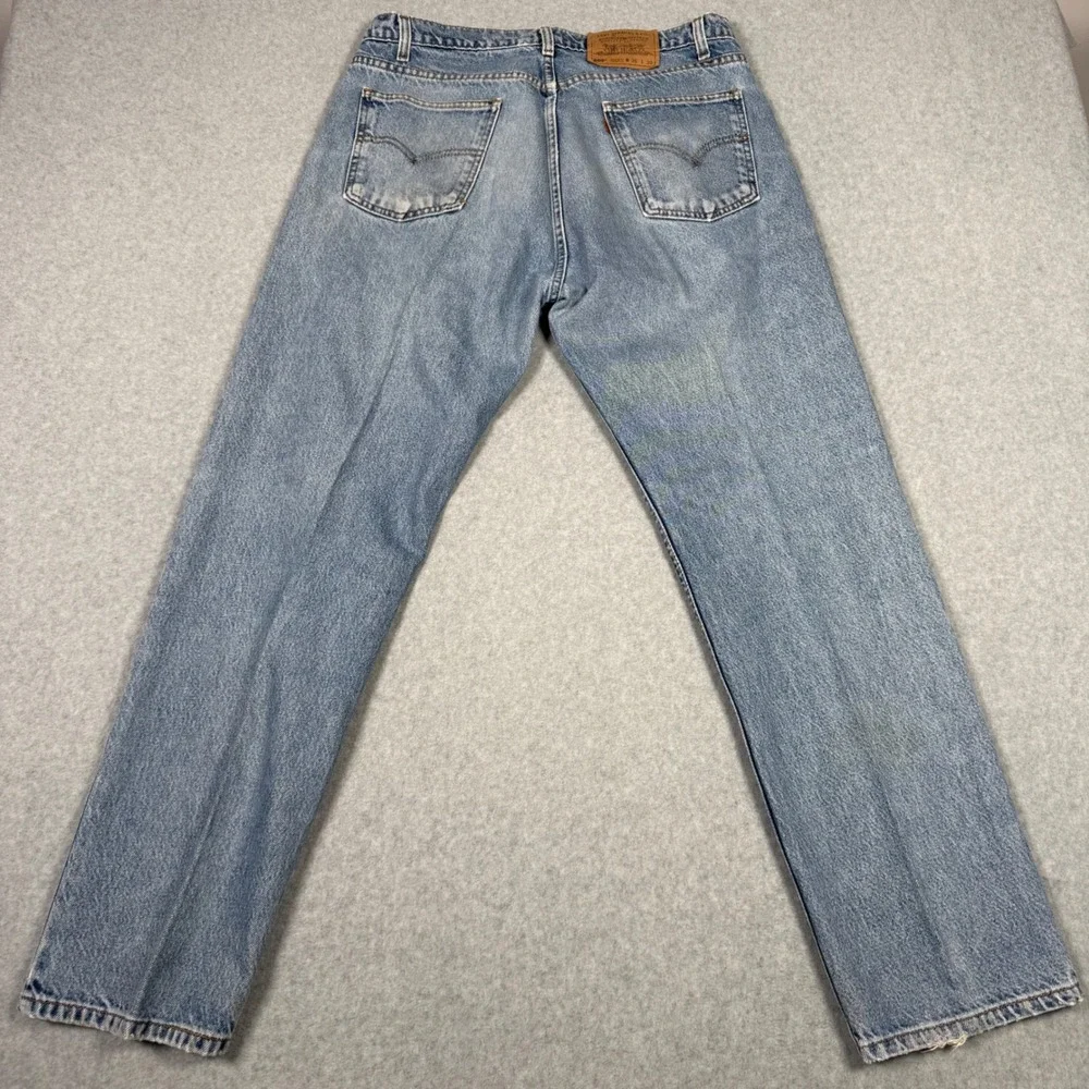 Vintage 90s Levis 505 Orange Tab Jeans Mens 36x30 Light Wash Straight Leg Grunge